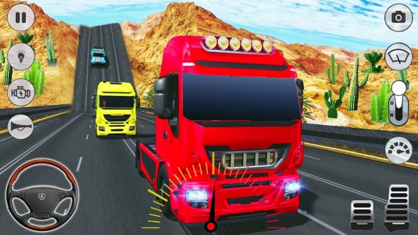在卡车驾驶中In Truck Driving Highway Race Simulator